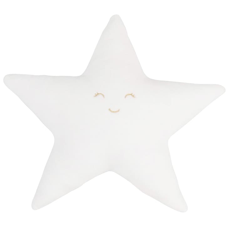 Maisons du Monde Saint Malo - Cojín con forma de estrella blanco y dorado 33x33