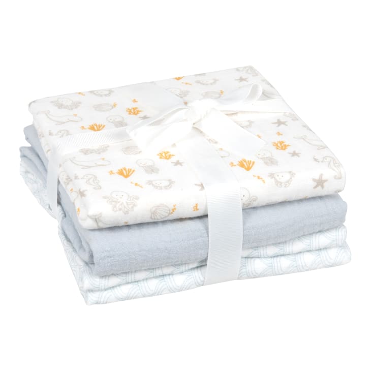 Maisons Du Monde Saint Malo - Muselinas De Bebé En Gasa De Algodón Orgánico Multicolor (x3)