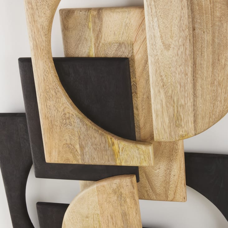 Maisons Du Monde SAKINA - Decoración De Pared Abstracta De Madera De Mango Bicolor 58 X 113
