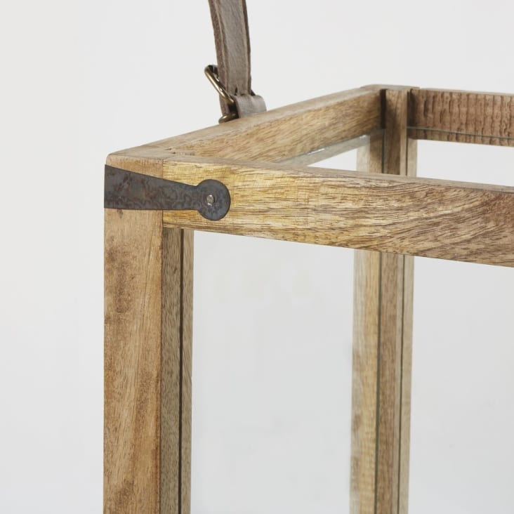 Maisons Du Monde SALVADOR - 2 Farolillos De Mango Y Cuero