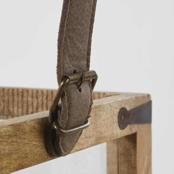 Maisons Du Monde SALVADOR - 2 Farolillos De Mango Y Cuero