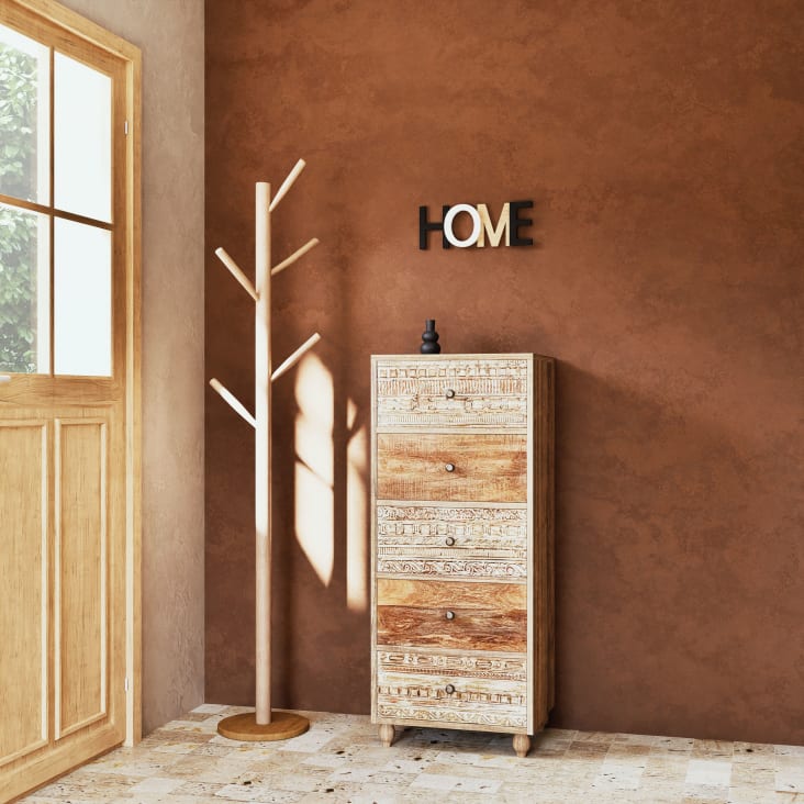 Maisons Du Monde Samoa - Cajonera De Mango Macizo Esculpido