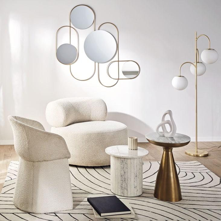 Maisons Du Monde SAMUEL - Decoración De Pared De Metal Dorado Y Espejos 123 X 119