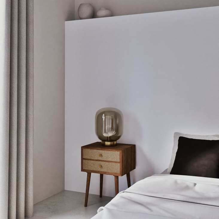 Maisons Du Monde SANREMO - Lámpara Estilo Bombilla De Cristal Y Metal Dorado