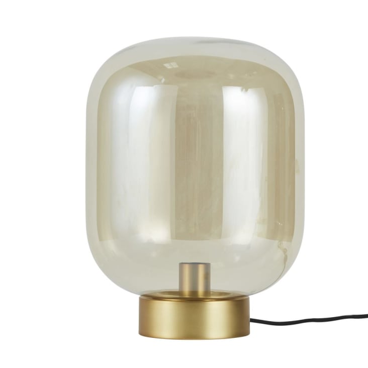 Maisons du Monde SANREMO - Lámpara estilo bombilla de cristal y metal dorado