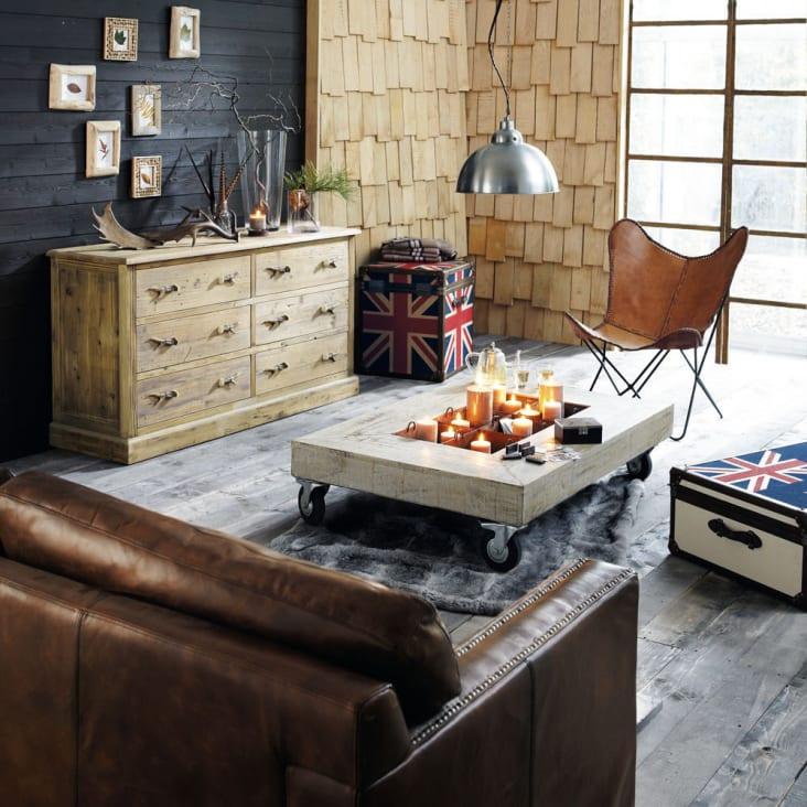 Maisons Du Monde Santiago - Silla De Piel Color Camello