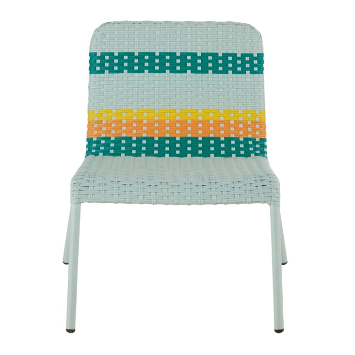 Maisons Du Monde Sao Antao - Sillón De Jardín Infantil De Metal Verde Claro Y Resina Multicolor