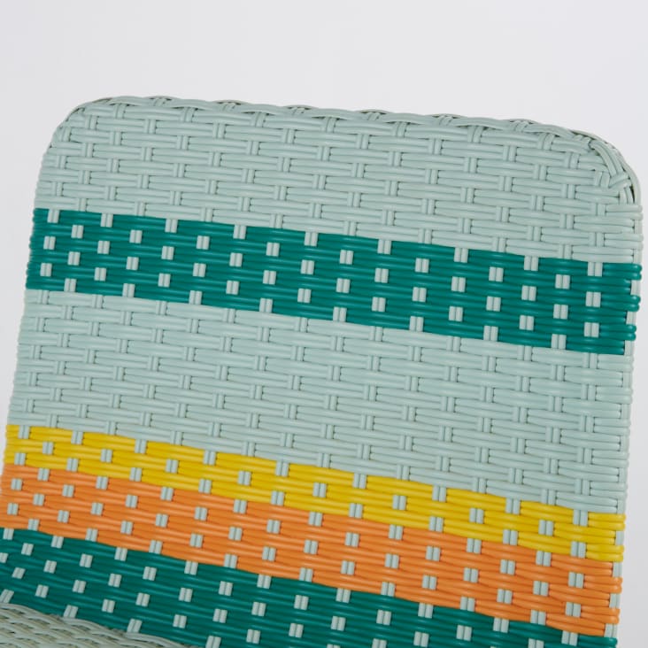 Maisons Du Monde Sao Antao - Sillón De Jardín Infantil De Metal Verde Claro Y Resina Multicolor