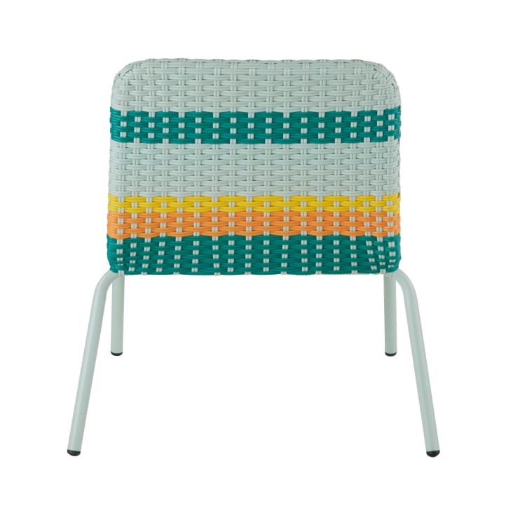 Maisons Du Monde Sao Antao - Sillón De Jardín Infantil De Metal Verde Claro Y Resina Multicolor