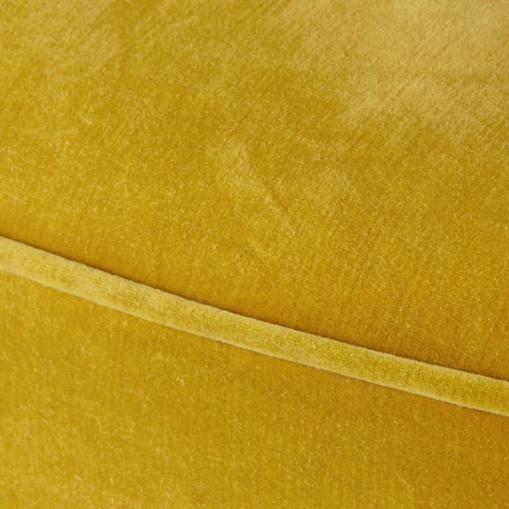 Maisons Du Monde Sao Paulo - Sillón De Terciopelo Amarillo Con Efecto Envejecido