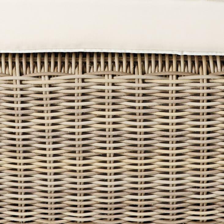 Maisons Du Monde Sardaigne - Ángulo Para Sofá Modular De Jardín De Resina Reciclada Tejida De Color Beige Y Cojines De Poliéster Reciclado Crudo