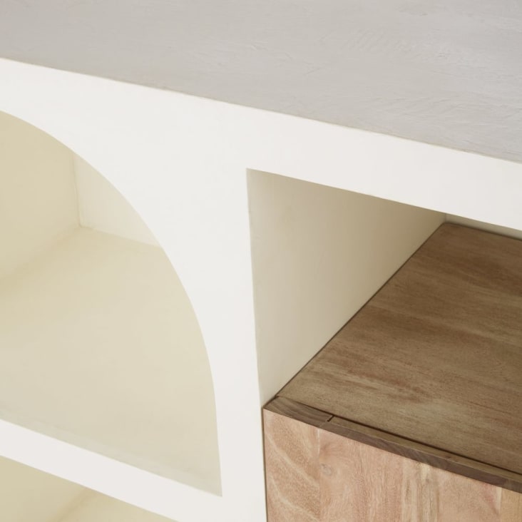 Maisons Du Monde Sartene - Librería Baja Color Crema Con 2puertas Y 1hueco