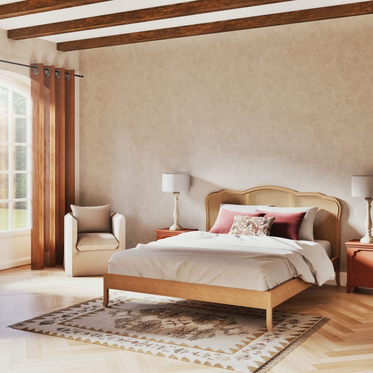 Maisons Du Monde SATARA - Alfombra Kilim De Yute Lana Y Algodón Tejidos Con Estampado Multicolor Y Flecos 160 X 230