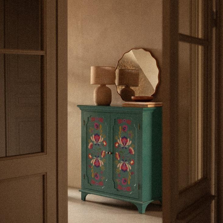 Maisons Du Monde Saveria - Lámpara De Cerámica Beige Con Pantalla De Yute