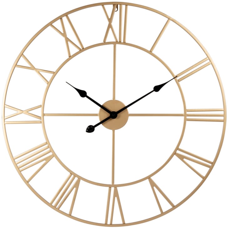 Maisons du Monde SCARLETT - Reloj de metal dorado 70 cm