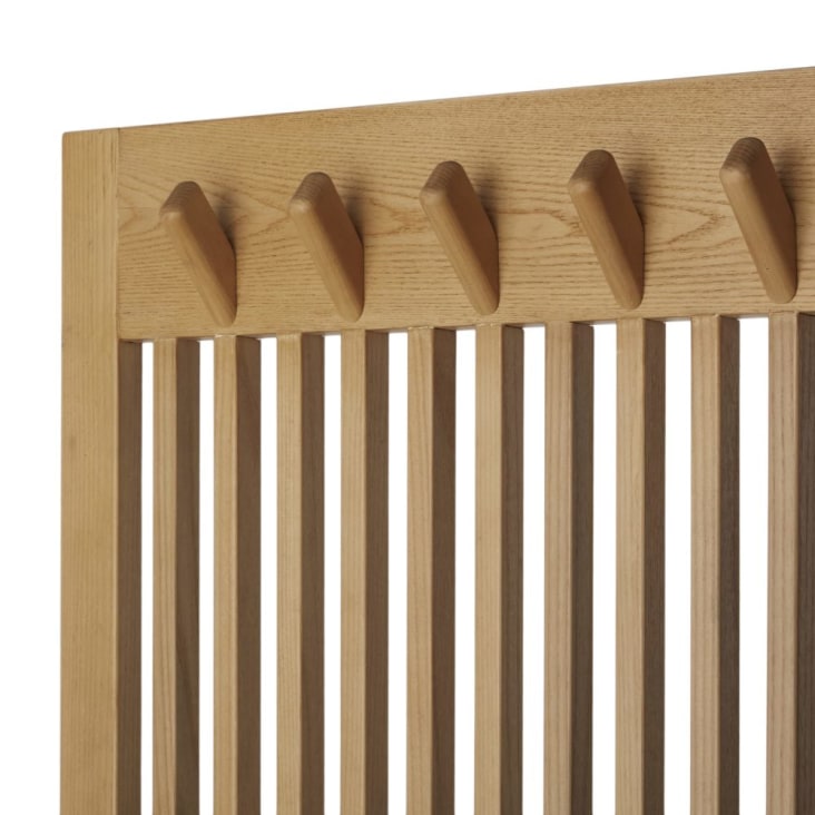 Maisons Du Monde Scilo - Guardarropa Con 3 Puerta Y Perchero De Madera De Fresno Gris Antracita Y Negro