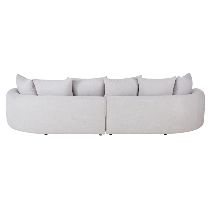 Maisons Du Monde Seal - Sofá De 6/7 Plazas De Tela De Rizo Gris Claro Moteado