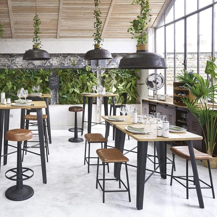 Maisons Du Monde SEATTLE - Lámpara De Techo Industrial De Metal Con Efecto Envejecido Y Mango