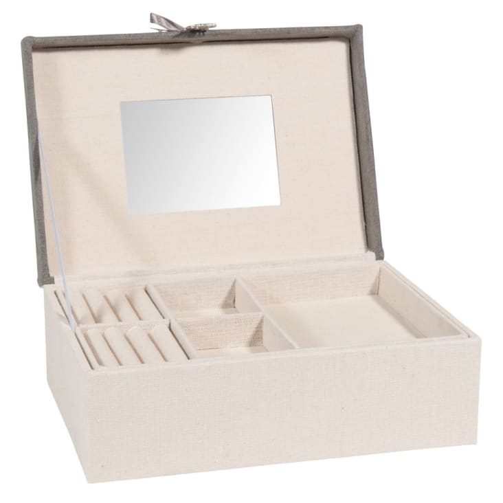 Maisons Du Monde Secrets - Joyero De Tela Beige Y Gris