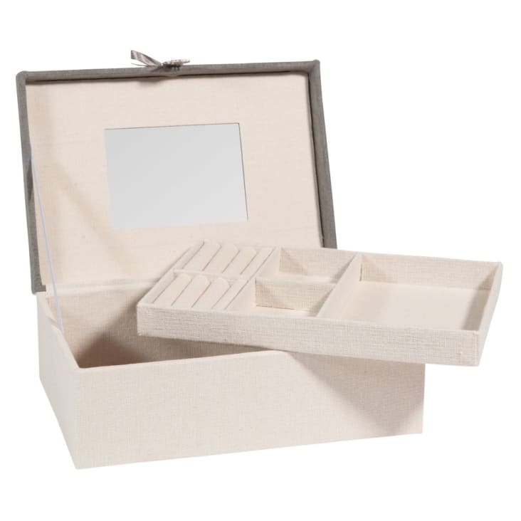 Maisons Du Monde Secrets - Joyero De Tela Beige Y Gris
