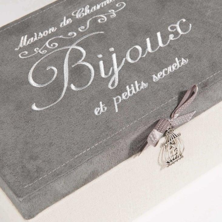 Maisons Du Monde Secrets - Joyero De Tela Beige Y Gris