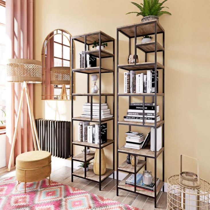 Maisons Du Monde Segment - Columna De Metal Negro Y Mango