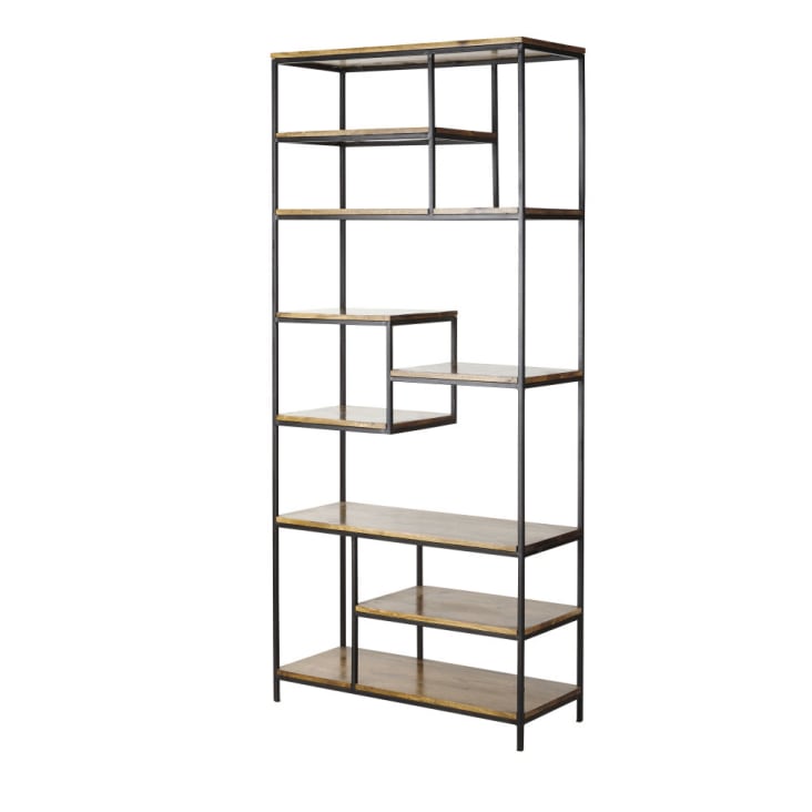 Maisons Du Monde Segment - Estantería Industrial De Metal Negro Mate Y Mango