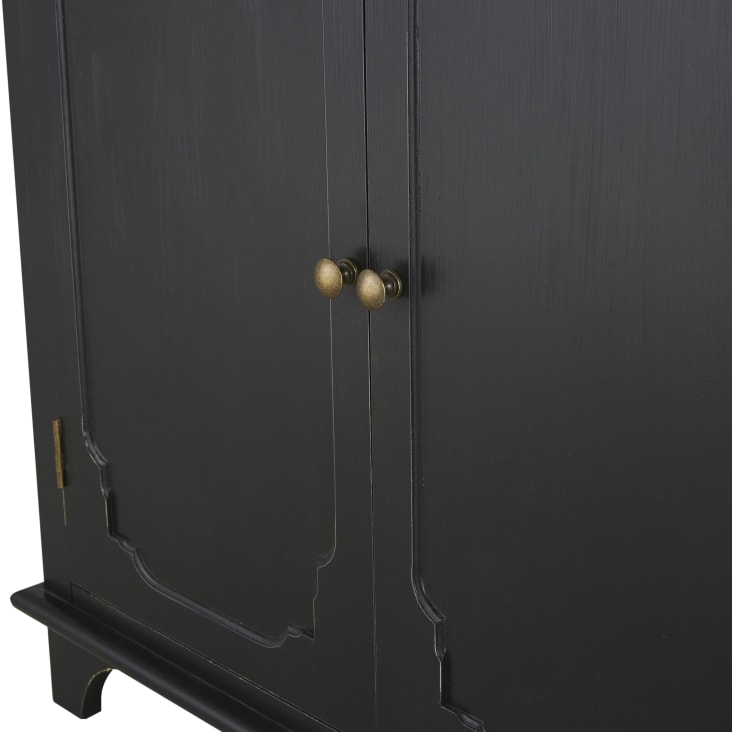 Maisons Du Monde Selena - Aparador Negro Carbón Con 2 Puertas Y 1 Cajone