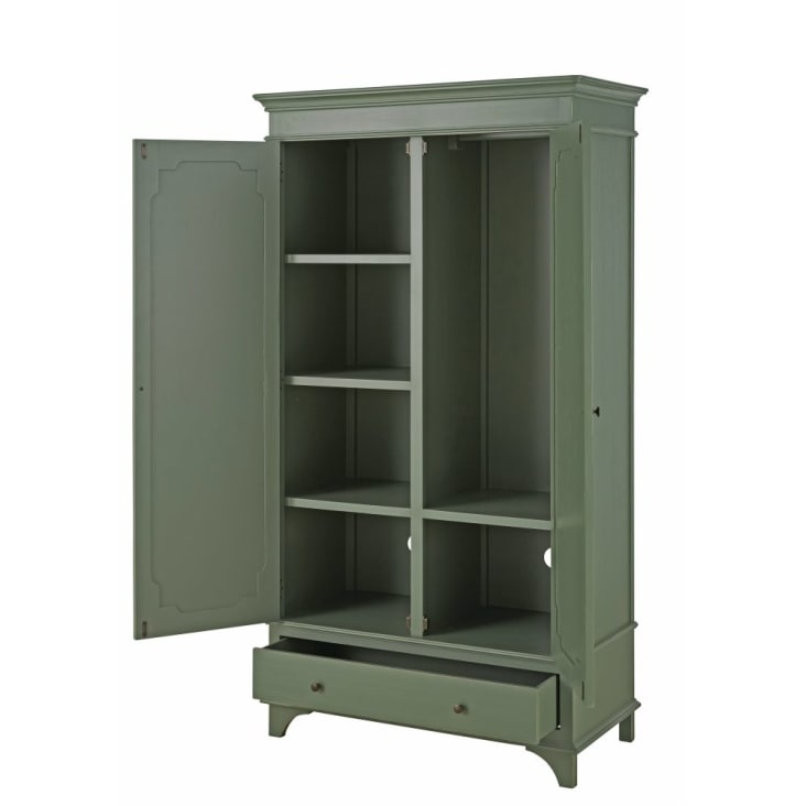 Maisons Du Monde Selena - Armario Verde Caqui Con 2 Puertas Y 1 Cajón