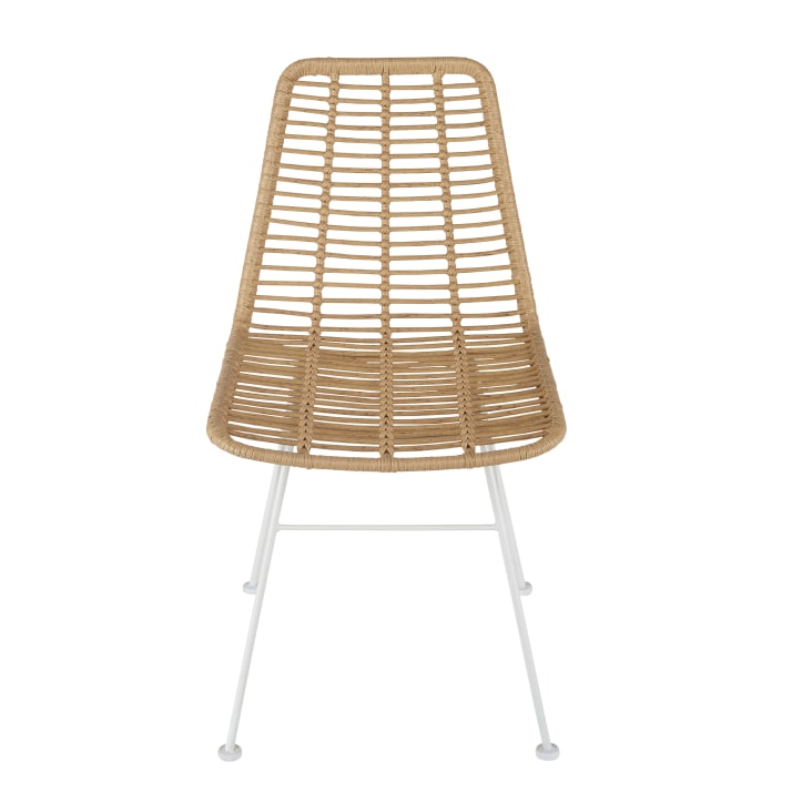 Maisons Du Monde Selva BUSINESS - Silla De Jardín Profesional De Resina Y Metal Blanco
