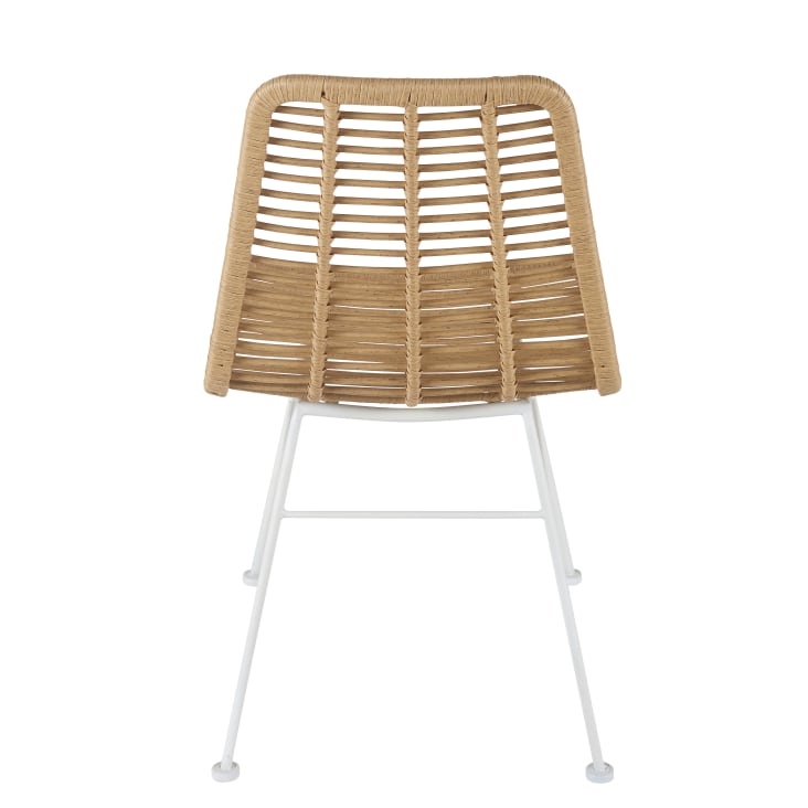 Maisons Du Monde Selva BUSINESS - Silla De Jardín Profesional De Resina Y Metal Blanco