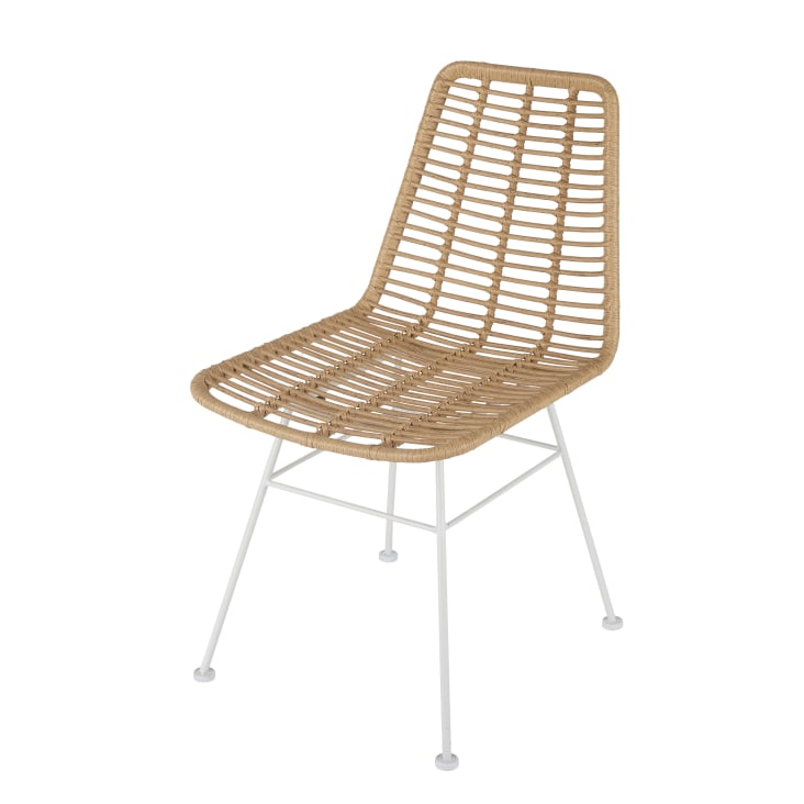 Maisons du Monde Selva BUSINESS - Silla de jardín profesional de resina y metal blanco