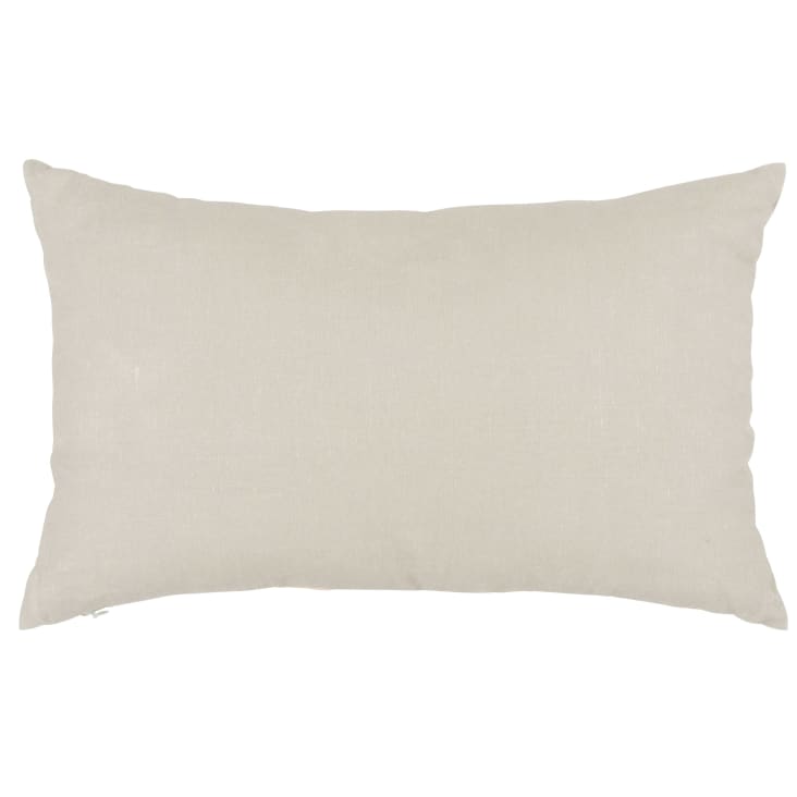 Maisons Du Monde SELVES - Funda De Cojín De Lino Con Estampado Vegetal Verde Y Gris 50 X 30
