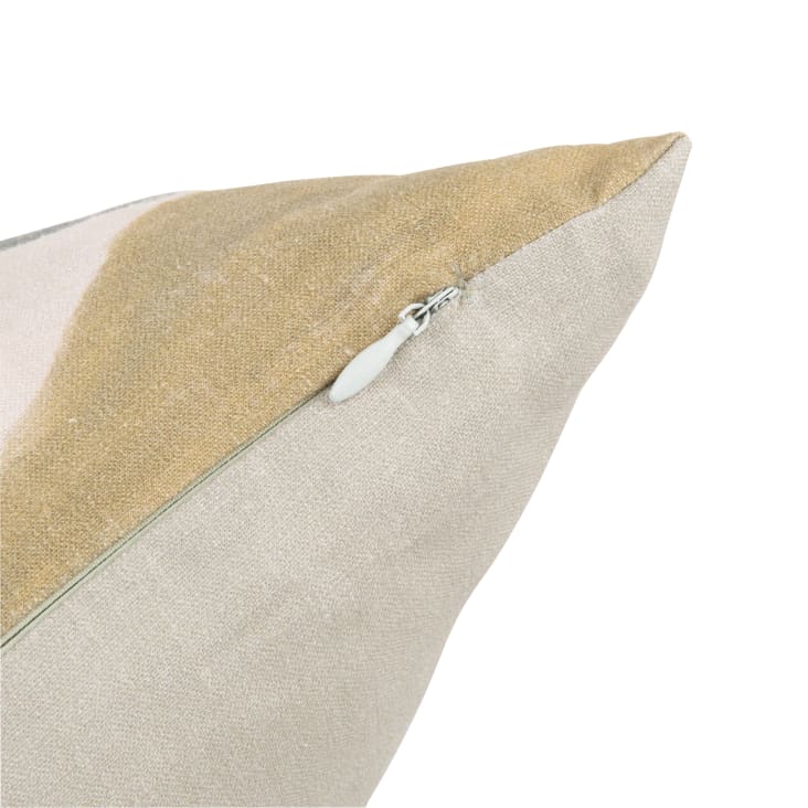Maisons Du Monde SELVES - Funda De Cojín De Lino Con Estampado Vegetal Verde Y Gris 50 X 30