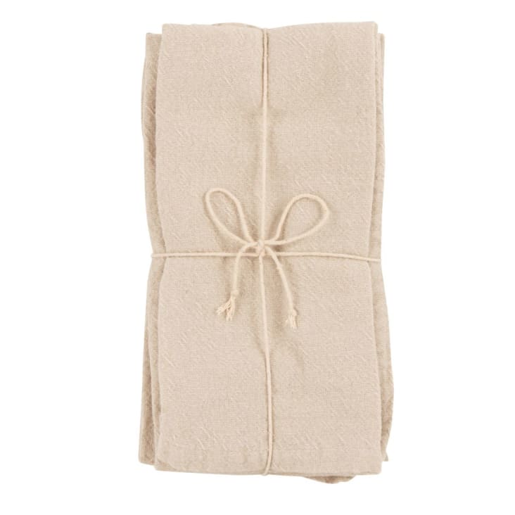 Maisons du Monde Servilletas de algodón beige 42x42 (4)