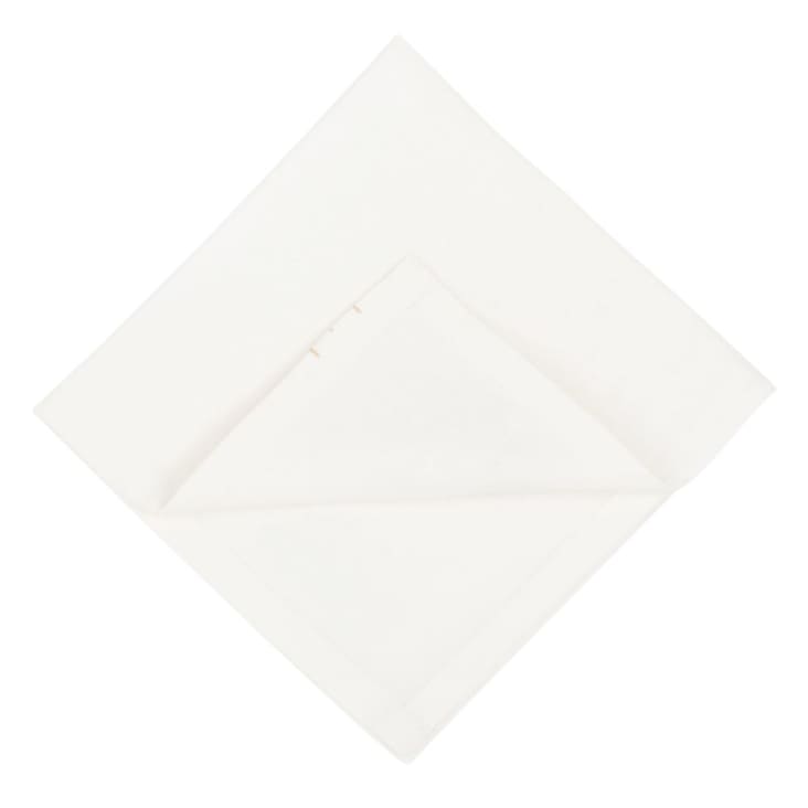 Maisons Du Monde Servilletas De Algodón Blanco Con Motivos De Palmeras Doradas Bordada 40x40 (x4)