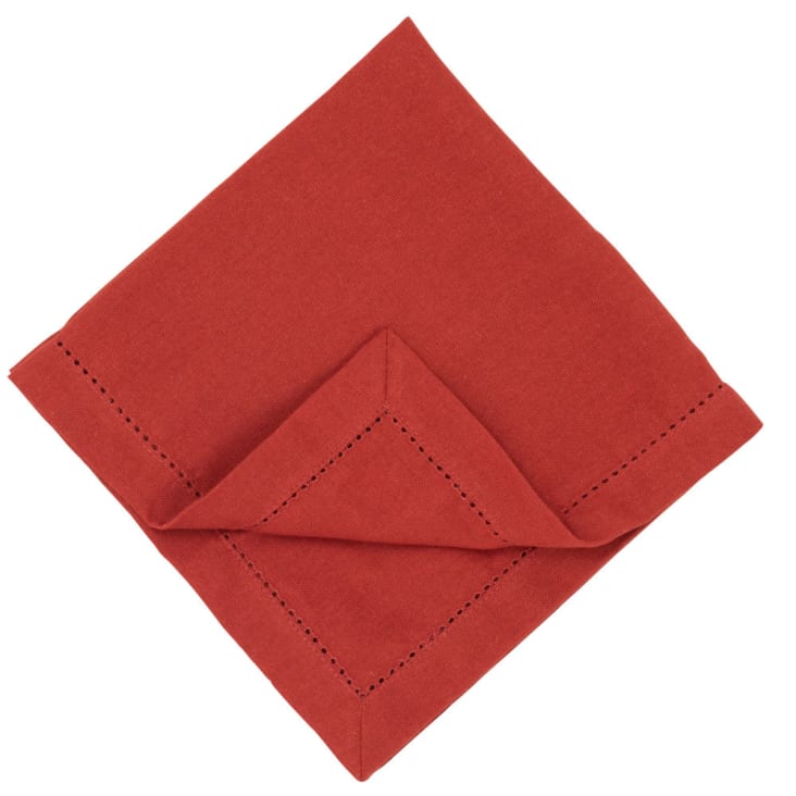 Maisons Du Monde Servilletas De Algodón Ecológico Rojo Teja 40x40 (x4)