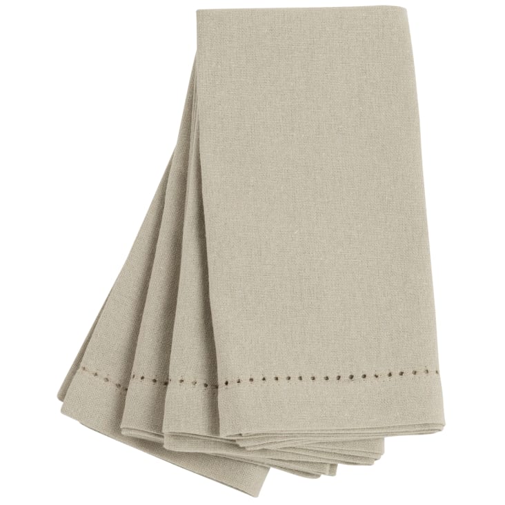 Maisons du Monde Servilletas de algodón orgánico verde salvia 40 x 40 (4)