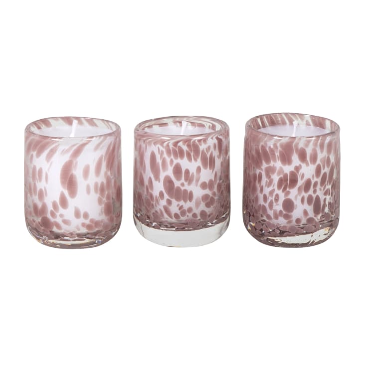 Maisons Du Monde Set De 3 Velas Perfumadas En Recipiente De Vidrio Moteado Violeta