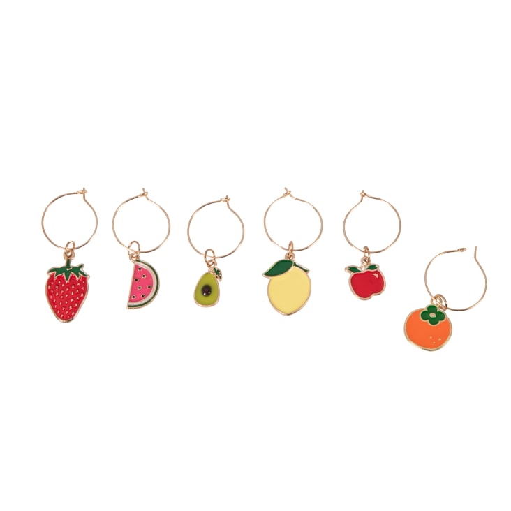 Maisons Du Monde Set De 6 Marcadores De Copa Con Frutas De Metal Multicolor