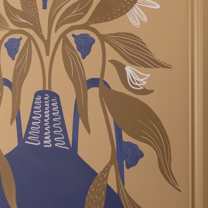 Maisons Du Monde Seville - Cuadro Impreso Con Jarrón Y Flores En Amarillo Y Azul De 47x60 Cm