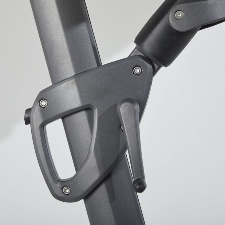 Maisons Du Monde Shadow Business - Sombrilla Con Brazo Lateral Profesional De Aluminio Con Pata De Tela De Color Crudo 3 X 3 M