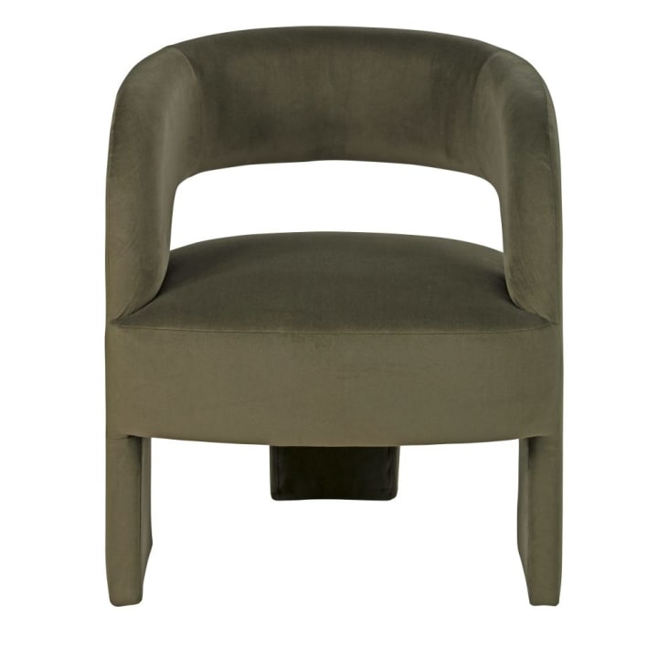 Maisons Du Monde Sheep - Sillón Con Tres Patas De Terciopelo Verde Caqui