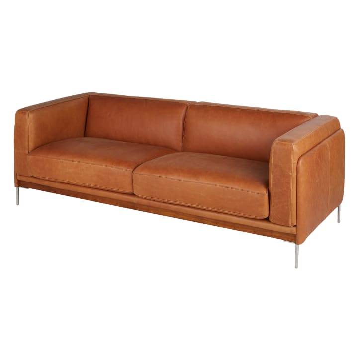 Maisons Du Monde Sheffield - Sofá De 3 Plazas De Cuero Marrón