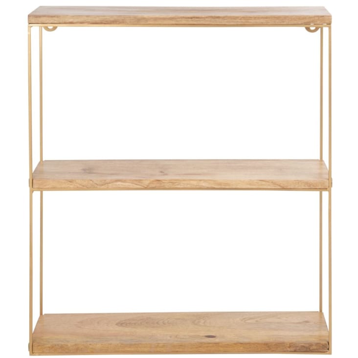 Maisons du Monde SHELLEY - Estantería de mango y metal color dorado