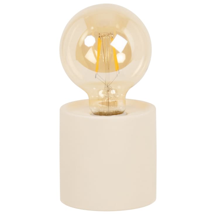 Maisons du Monde Sienna - Lámpara decorativa de dolomita beige y globo de cristal ámbar