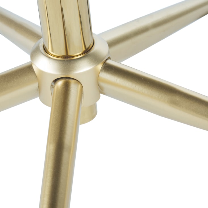 Maisons Du Monde Silla De Oficina Con Ruedas De Terciopelo Azul Petróleo Y Acero Color Latón