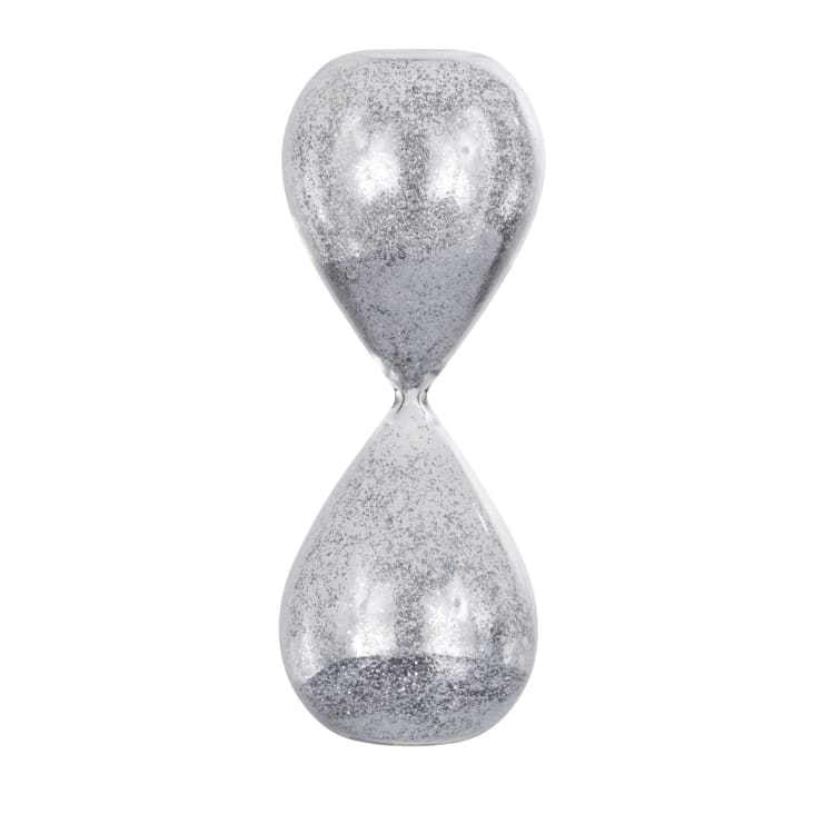 Maisons du Monde SILVER - Reloj de arena reciclado con purpurina plateada