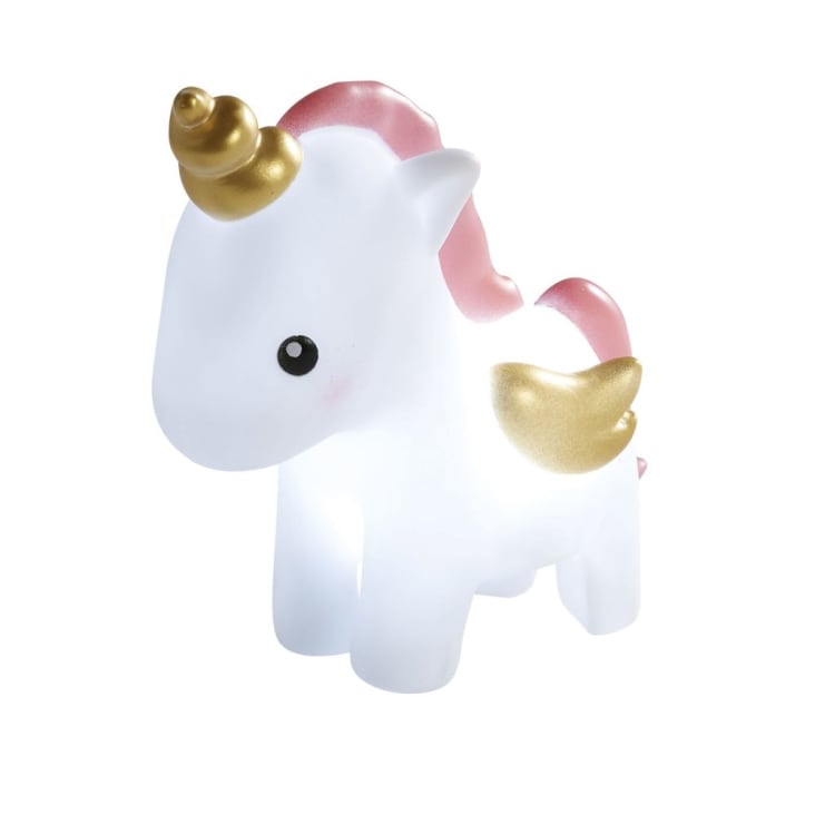 Maisons Du Monde SIMONE - Luz De Noche Unicornio Blanco Rosa Y Dorado