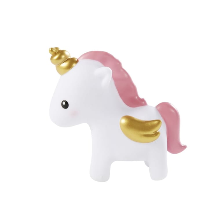 Maisons du Monde SIMONE - Luz de noche unicornio blanco rosa y dorado